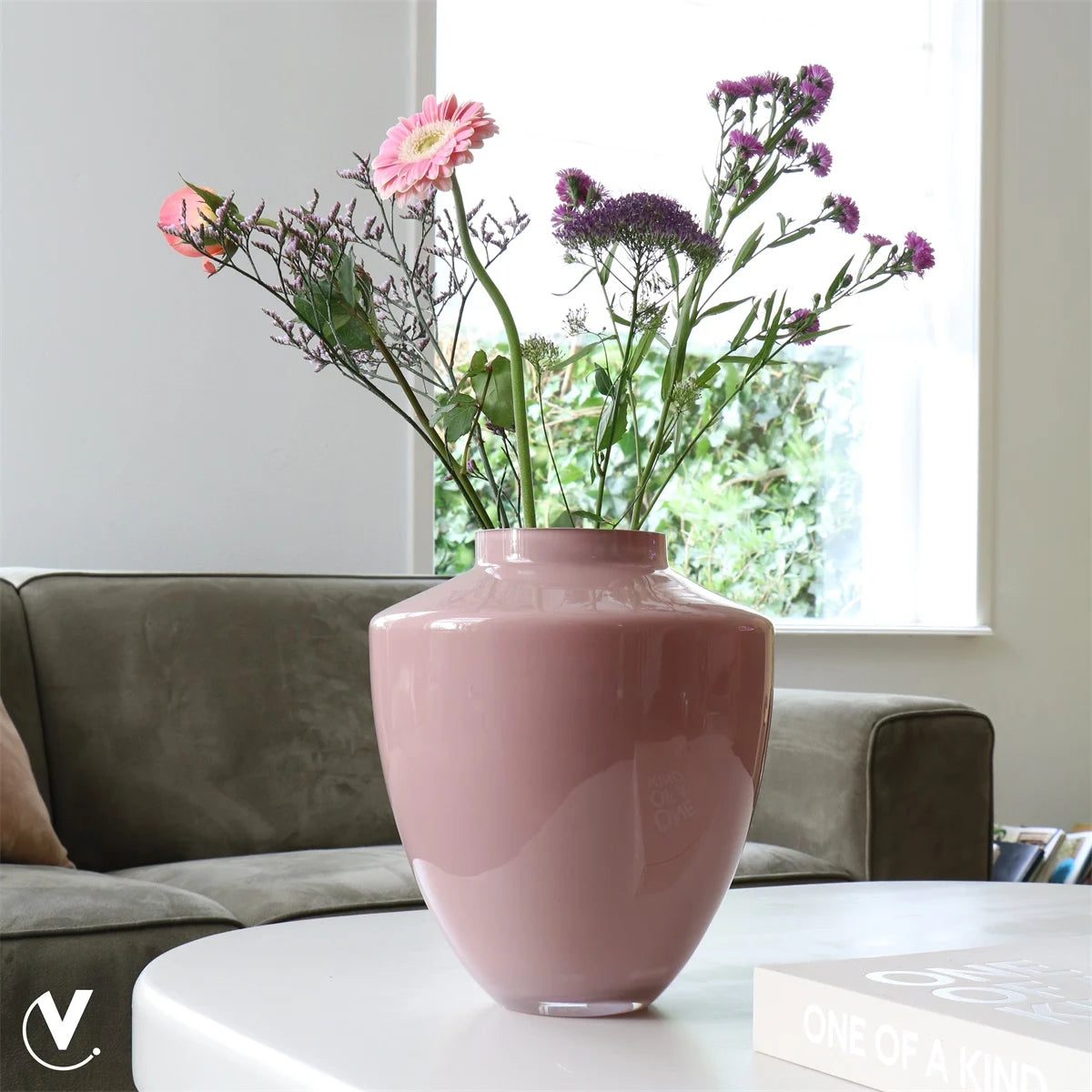 Vase Tugela S pastel pink Ø24,5 x H29 cm